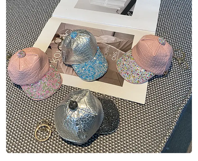 Kohkybo Rhinestone Duckbill Cap with Coin Purse — feature 7