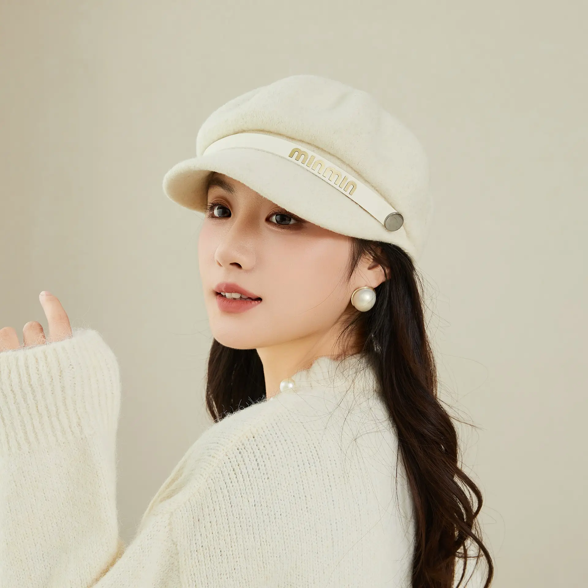 Women Woolen Beret British Style Warm Winter Hat - Image 2