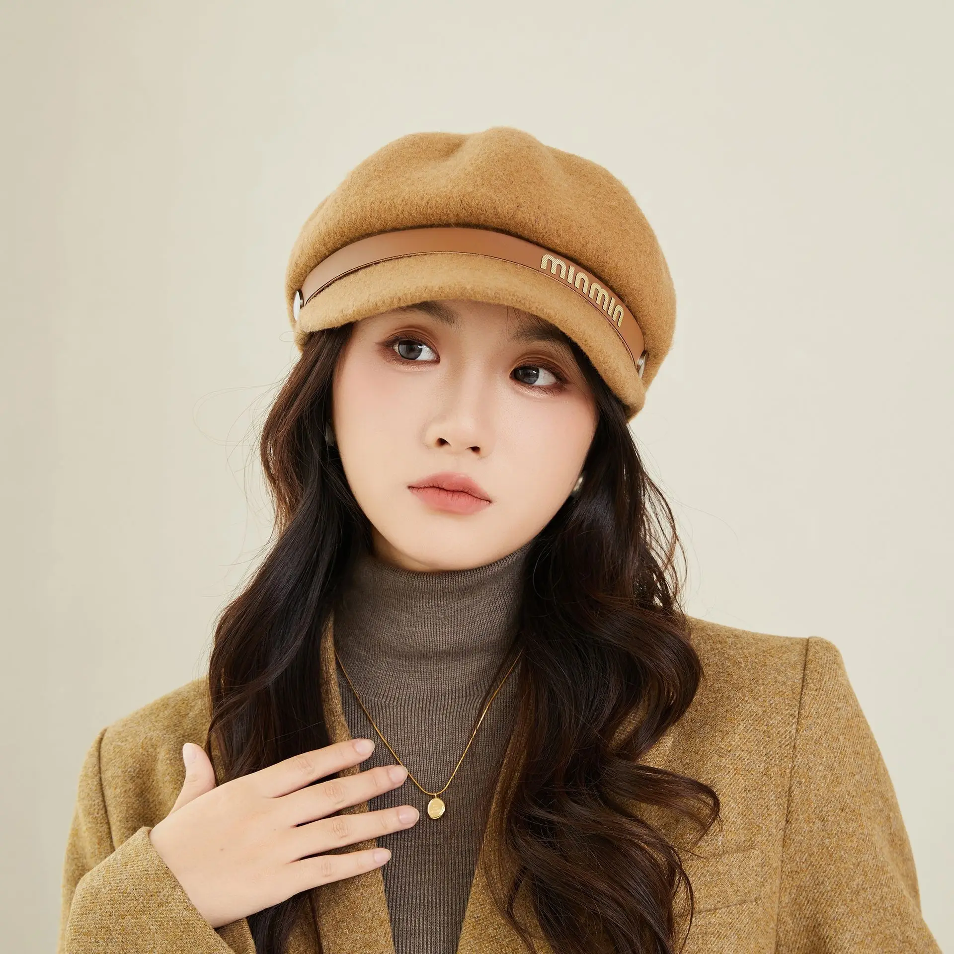Women Woolen Beret British Style Warm Winter Hat - Image 3