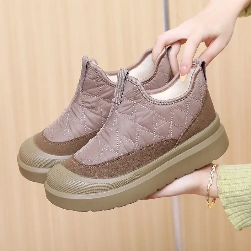 Women's Snow Boots, Cotton Shoes, New Women's Boots, Women's Boots, Fleece-Lined Thickened Boots, Women's Slip-On Cold-Proof Warm Cotton Boots - Image 4