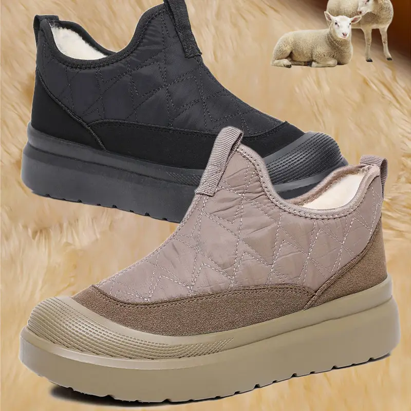 Women's Snow Boots, Cotton Shoes, New Women's Boots, Women's Boots, Fleece-Lined Thickened Boots, Women's Slip-On Cold-Proof Warm Cotton Boots - Image 6