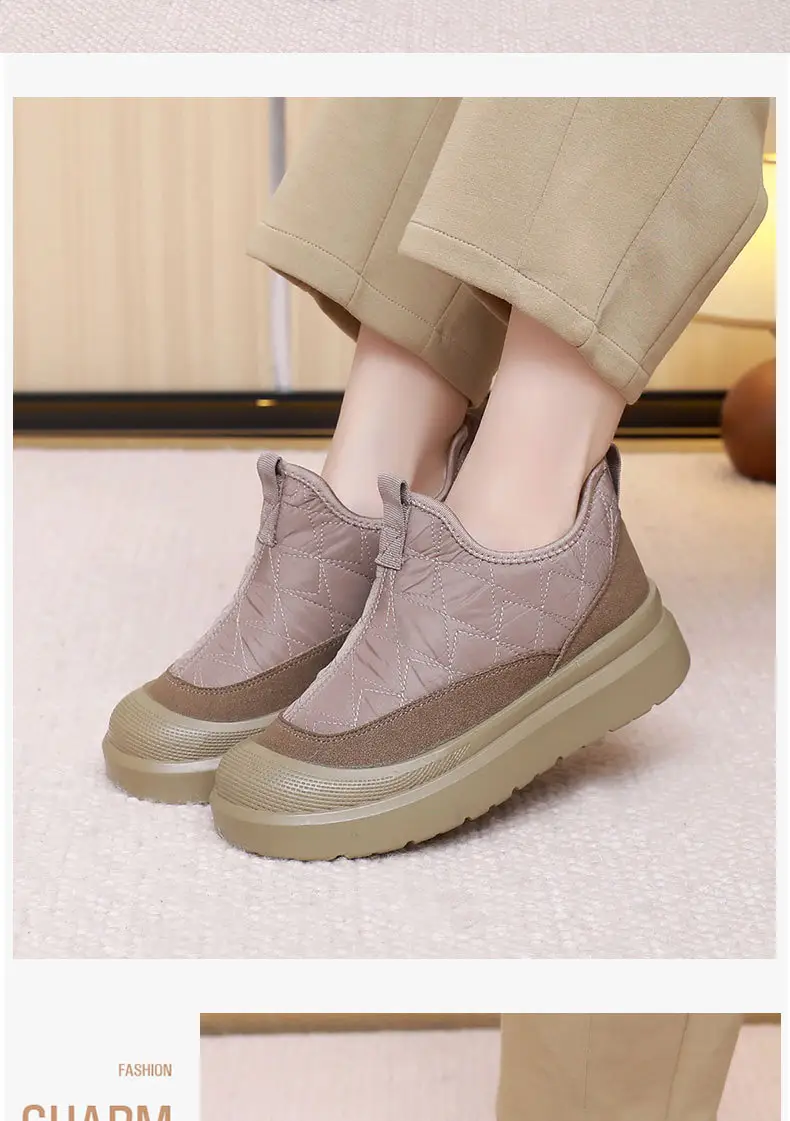 Women's Snow Boots, Cotton Shoes, New Women's Boots, Women's Boots, Fleece-Lined Thickened Boots, Women's Slip-On Cold-Proof Warm Cotton Boots — feature 13