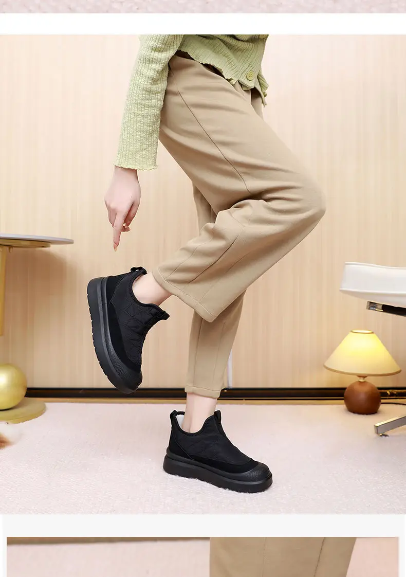 Women's Snow Boots, Cotton Shoes, New Women's Boots, Women's Boots, Fleece-Lined Thickened Boots, Women's Slip-On Cold-Proof Warm Cotton Boots — feature 17