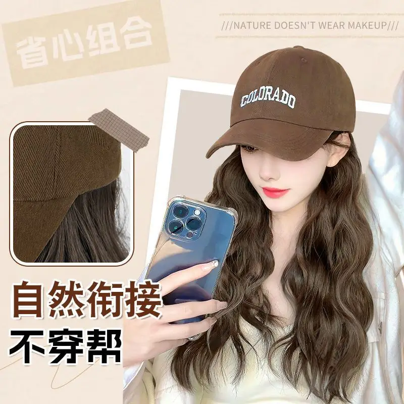 Women's Duckbill Wig Cap with Water Wave Full Wig - Image 8
