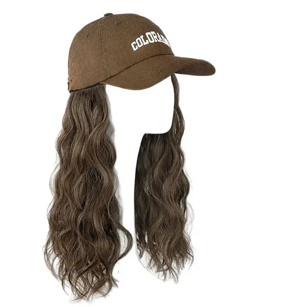 Women's Duckbill Wig Cap with Water Wave Full Wig - Image 9