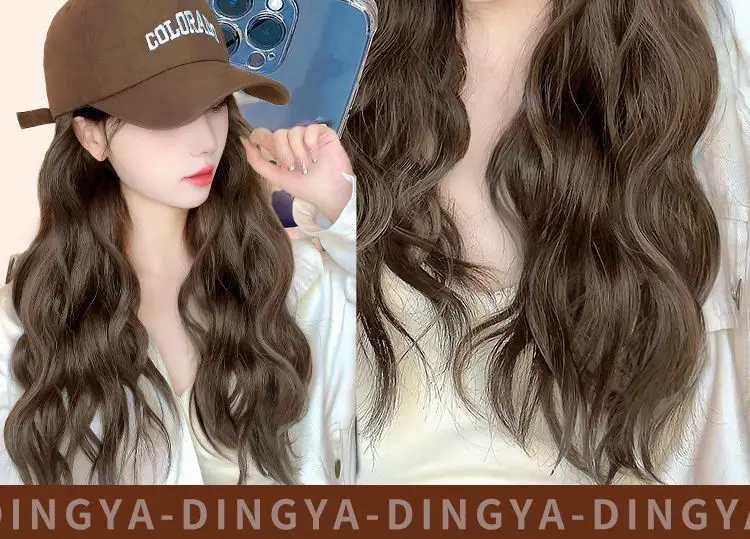Women's Duckbill Wig Cap with Water Wave Full Wig — feature 14