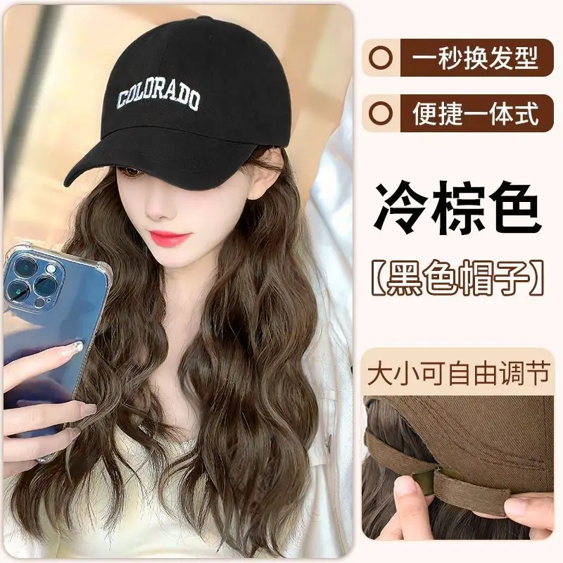 Women's Duckbill Wig Cap with Water Wave Full Wig - Image 3