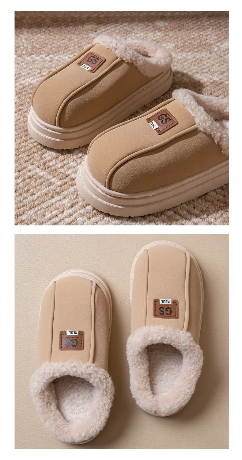 Women's Cotton Slippers Winter Thick-Soled Plush Warm Non-Slip Indoor Home Household Outdoor Snow Boots Women's Winter — feature 9