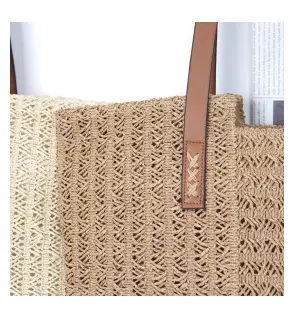 Women's Beige Woven Tote Bag 280g Extra Large — feature 6