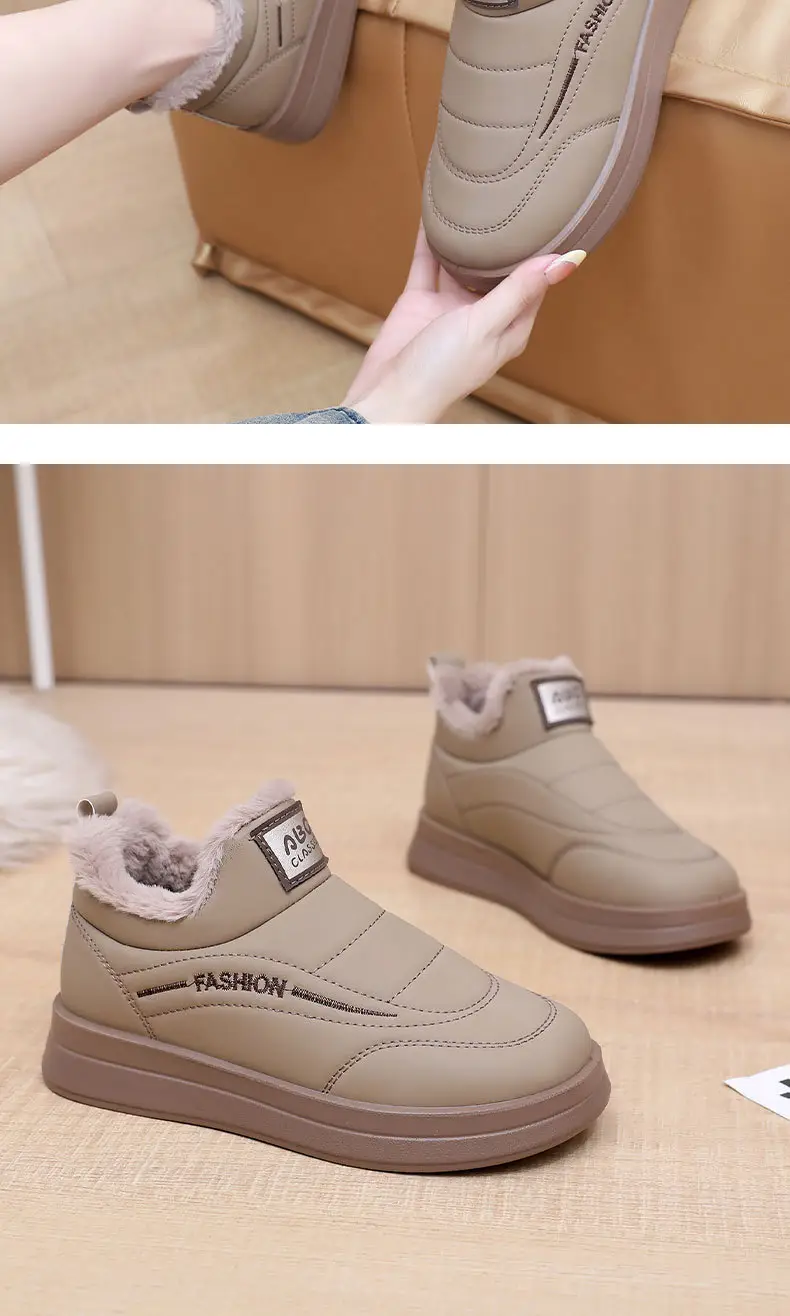 Women's Shoes 2025 New Cotton Shoes Warm Winter Plush Thickened Flat Fashion Mom Shoes Soft Sole Slip-On Women's Shoes — feature 21
