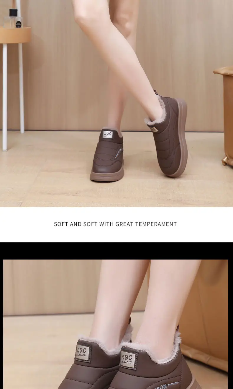 Women's Shoes 2025 New Cotton Shoes Warm Winter Plush Thickened Flat Fashion Mom Shoes Soft Sole Slip-On Women's Shoes — feature 23