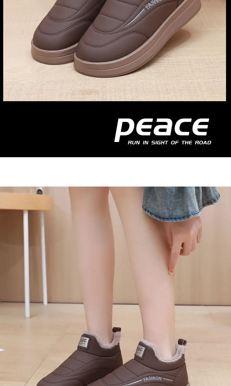 Women's Shoes 2025 New Cotton Shoes Warm Winter Plush Thickened Flat Fashion Mom Shoes Soft Sole Slip-On Women's Shoes — feature 24