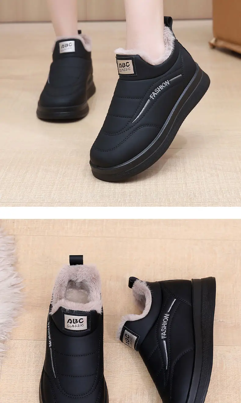 Women's Shoes 2025 New Cotton Shoes Warm Winter Plush Thickened Flat Fashion Mom Shoes Soft Sole Slip-On Women's Shoes — feature 30