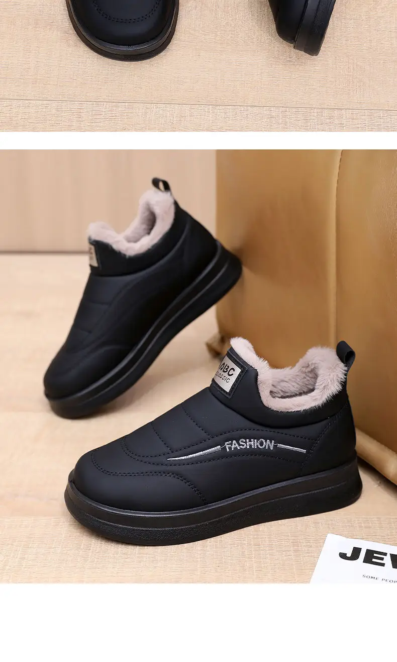 Women's Shoes 2025 New Cotton Shoes Warm Winter Plush Thickened Flat Fashion Mom Shoes Soft Sole Slip-On Women's Shoes — feature 31