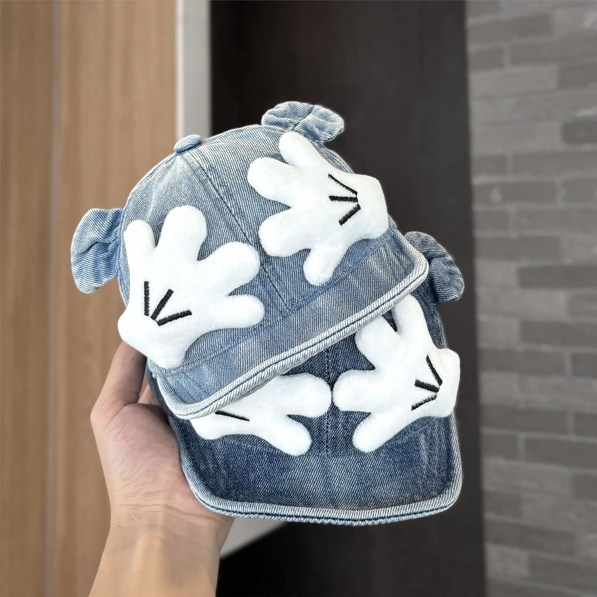 Baby Denim Baseball Cap with Gloves for Kids - Image 5