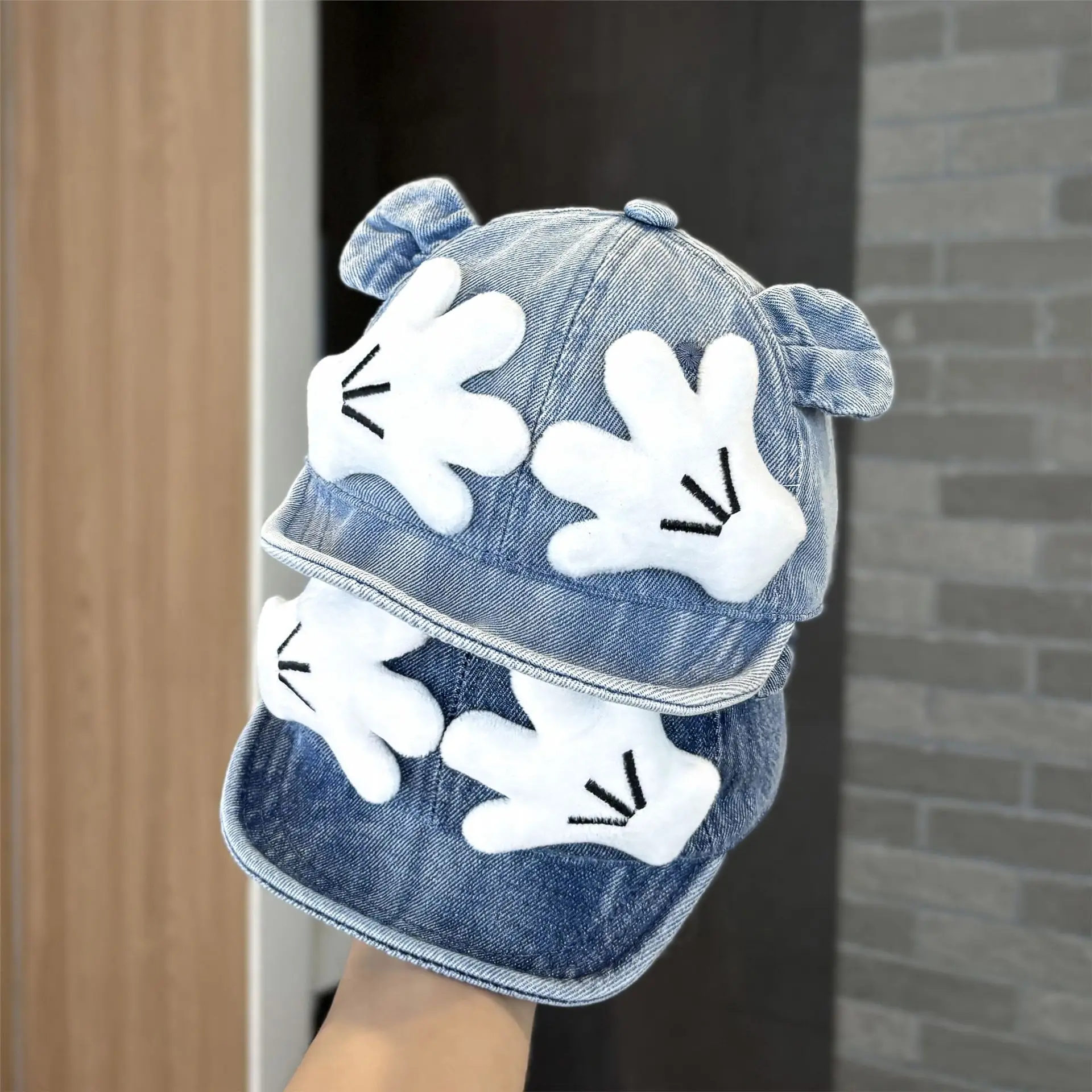 Baby Denim Baseball Cap with Gloves for Kids - Image 6