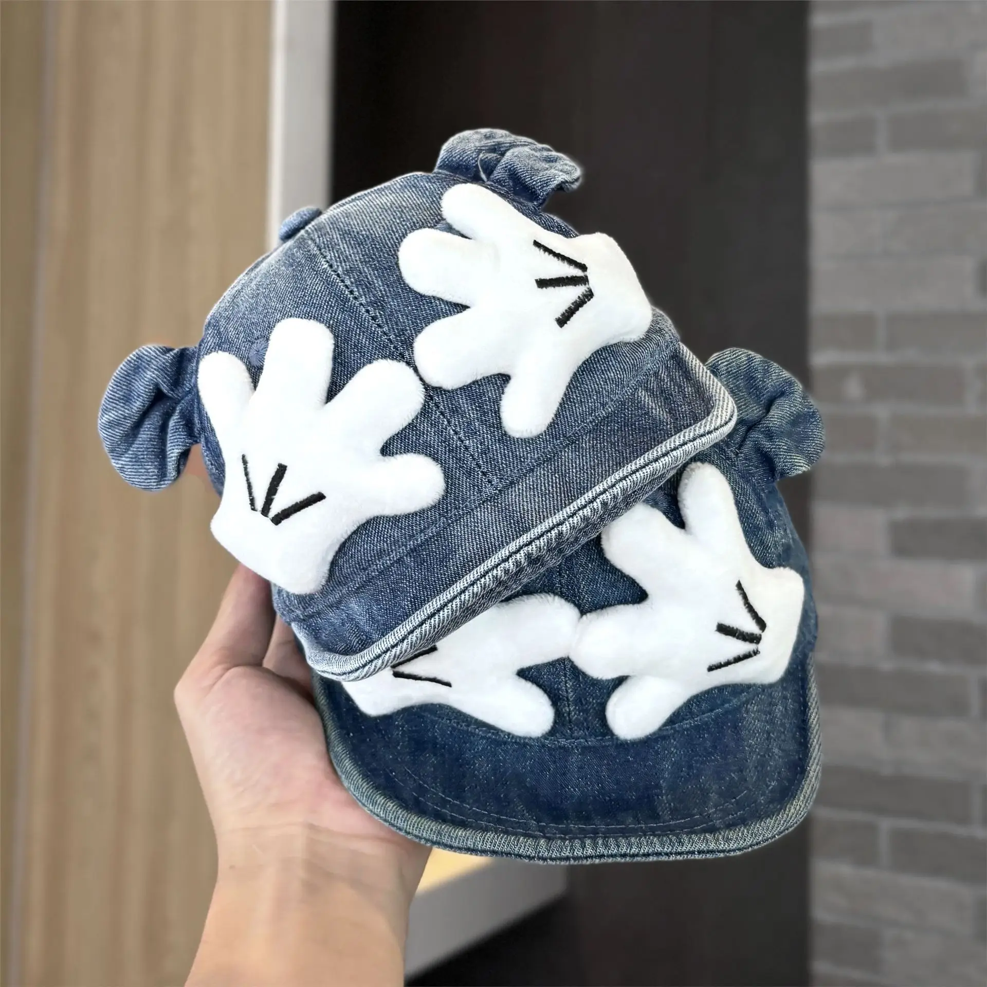 Baby Denim Baseball Cap with Gloves for Kids - Image 7