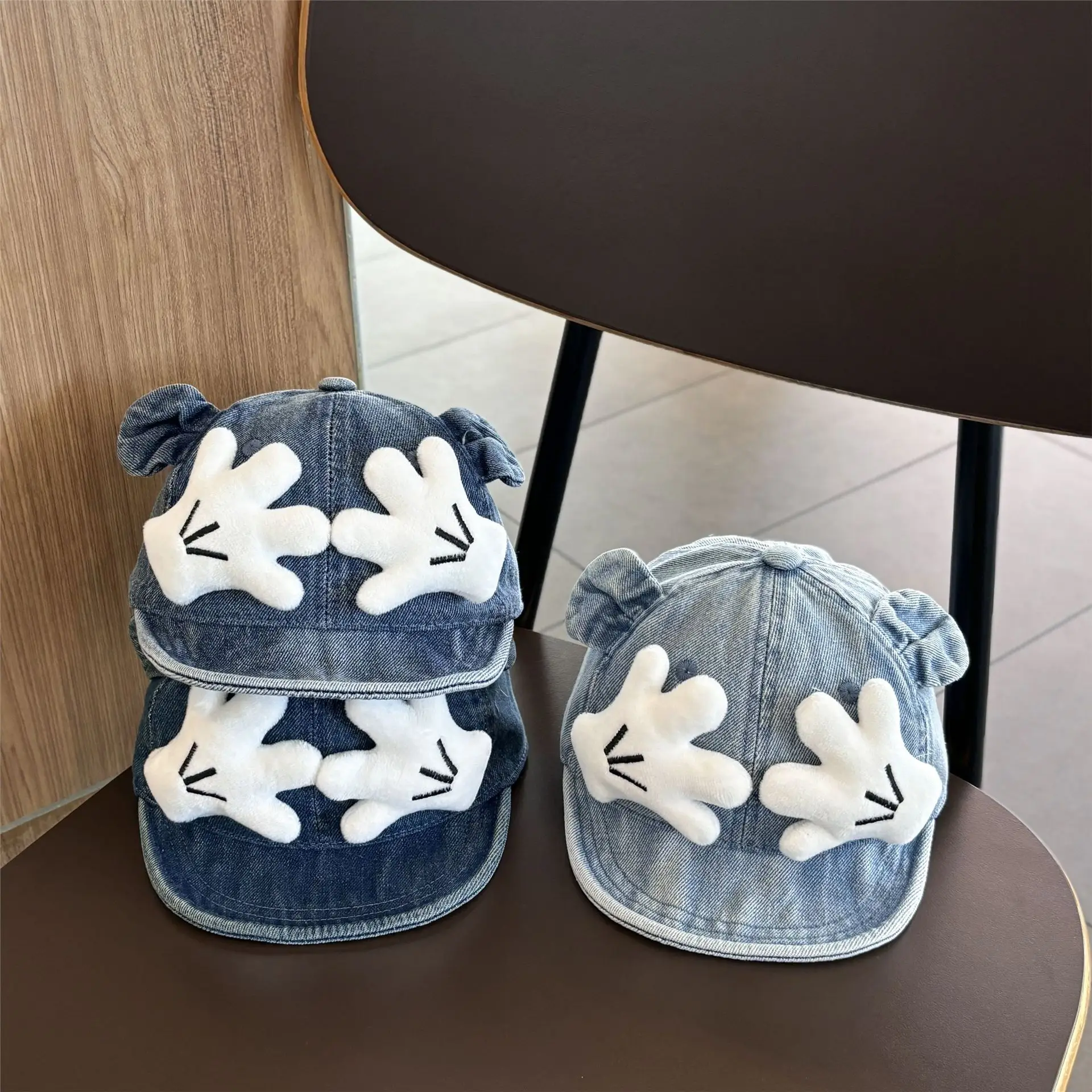 Baby Denim Baseball Cap with Gloves for Kids - Image 8