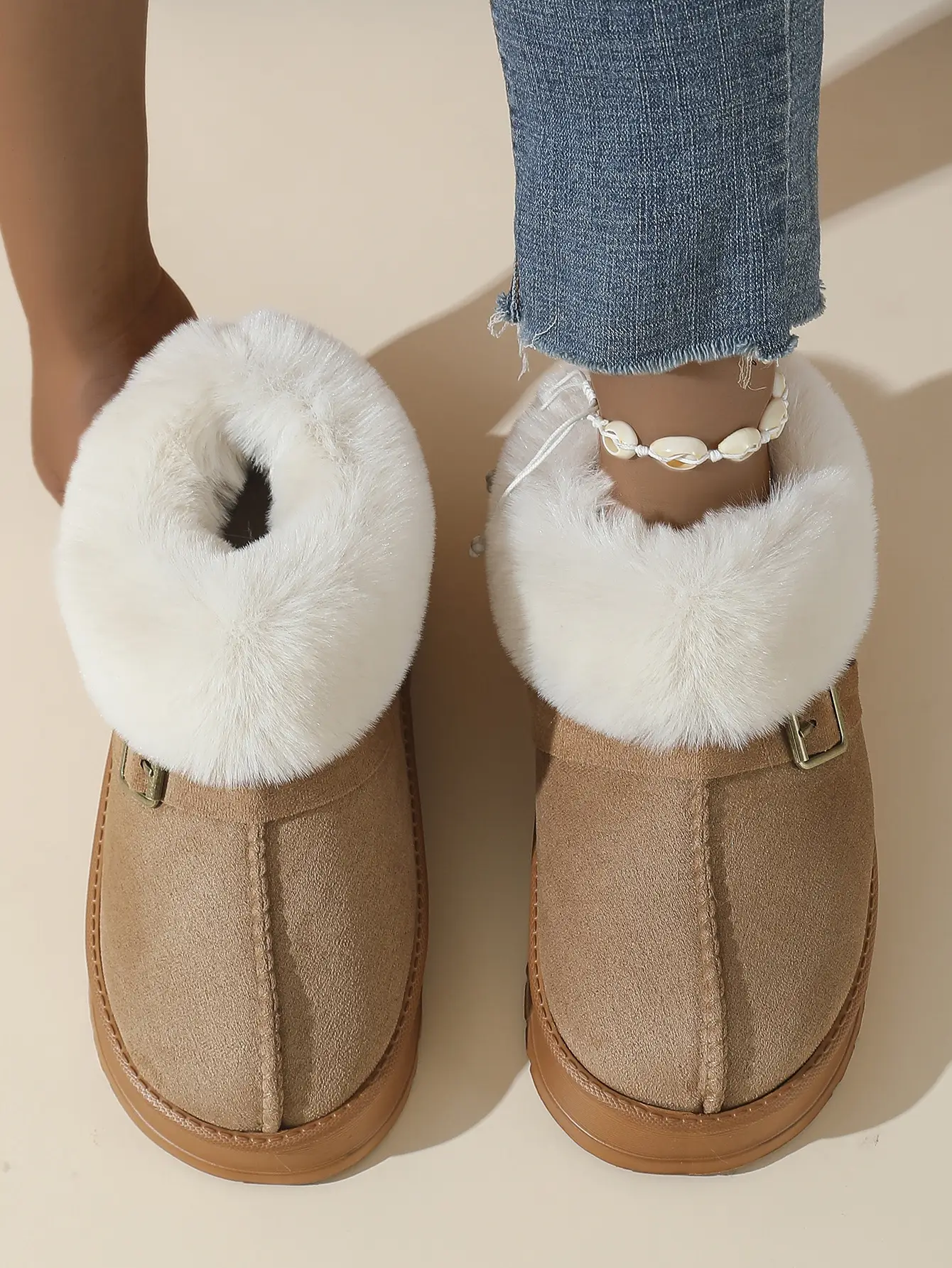 Women Cross-Border Cotton Snow Boots Brown Winter — feature 6
