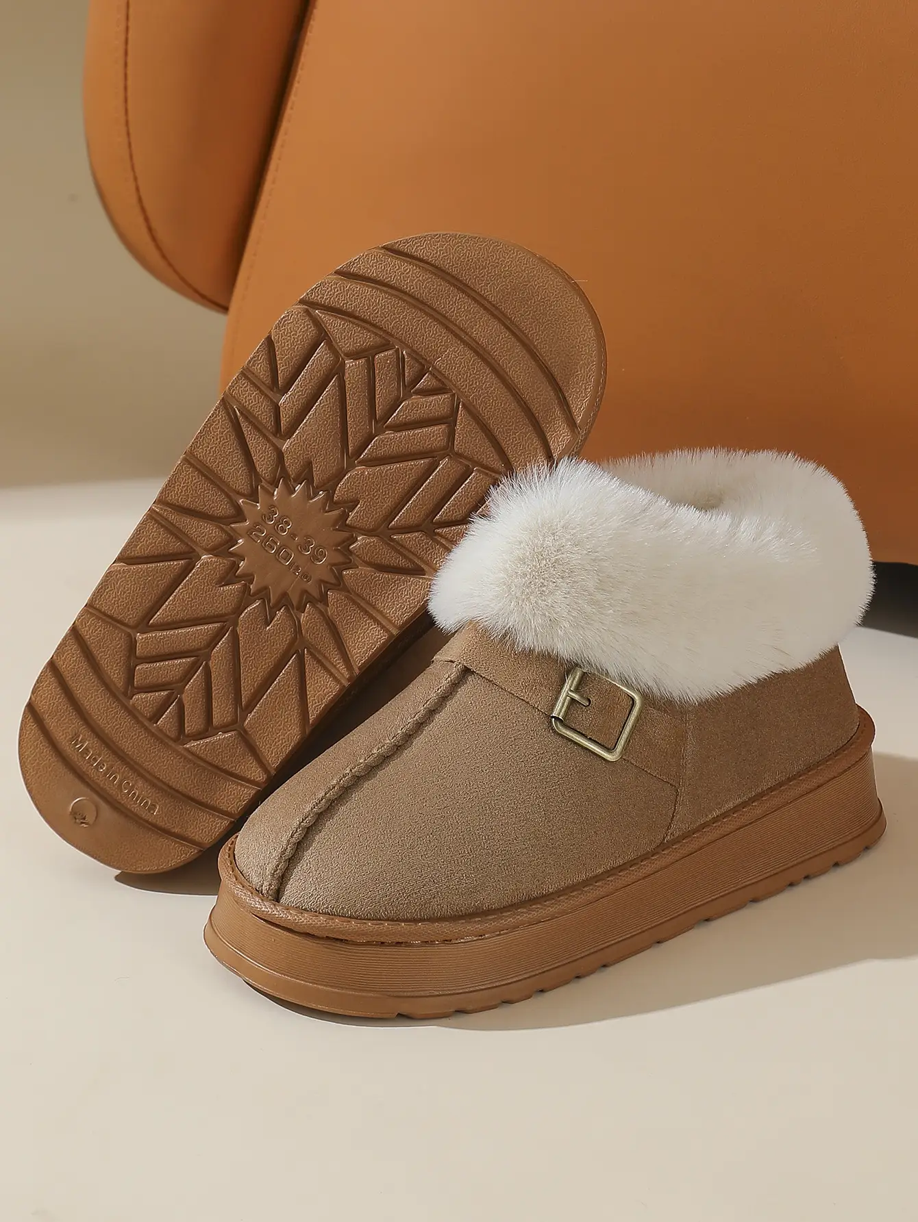 Women Cross-Border Cotton Snow Boots Brown Winter — feature 9