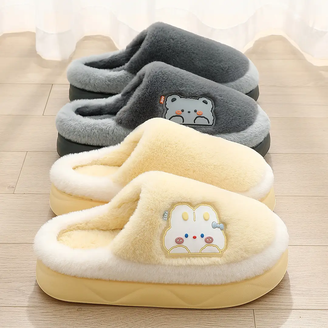 Little Rabbit Cotton Slippers for Women, Autumn and Winter Indoor Home Slippers for Couples, Non-Slip Plush Warm Cotton Slippers for Men, Wholesale - Image 7