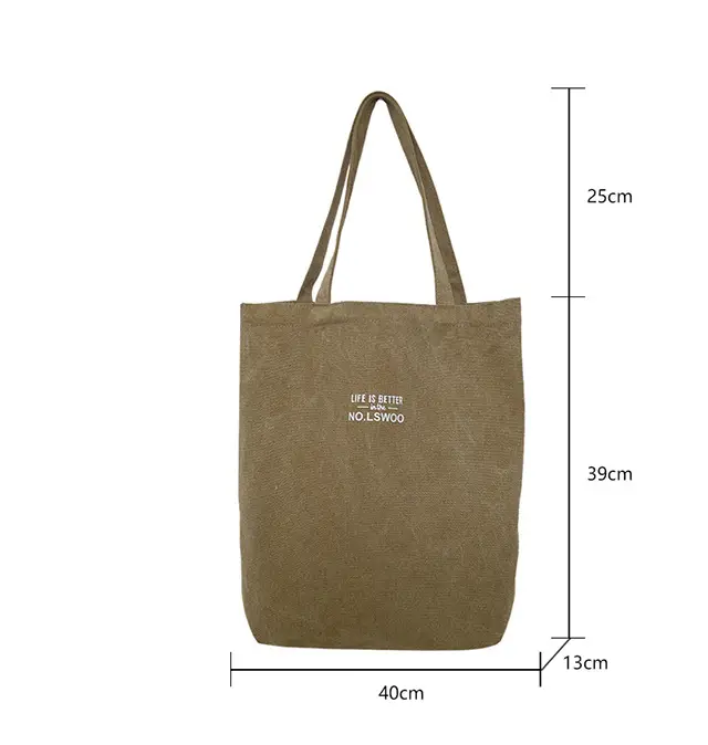 2025 New Japanese & Korean Canvas Bag Grey Large Capacity — feature 1