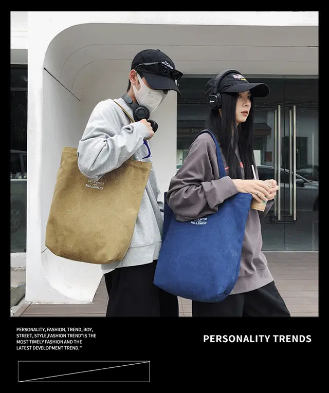 2025 New Japanese & Korean Canvas Bag Grey Large Capacity — feature 27