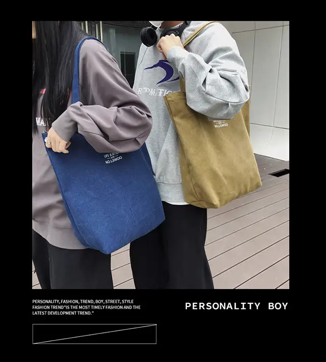 2025 New Japanese & Korean Canvas Bag Grey Large Capacity — feature 28