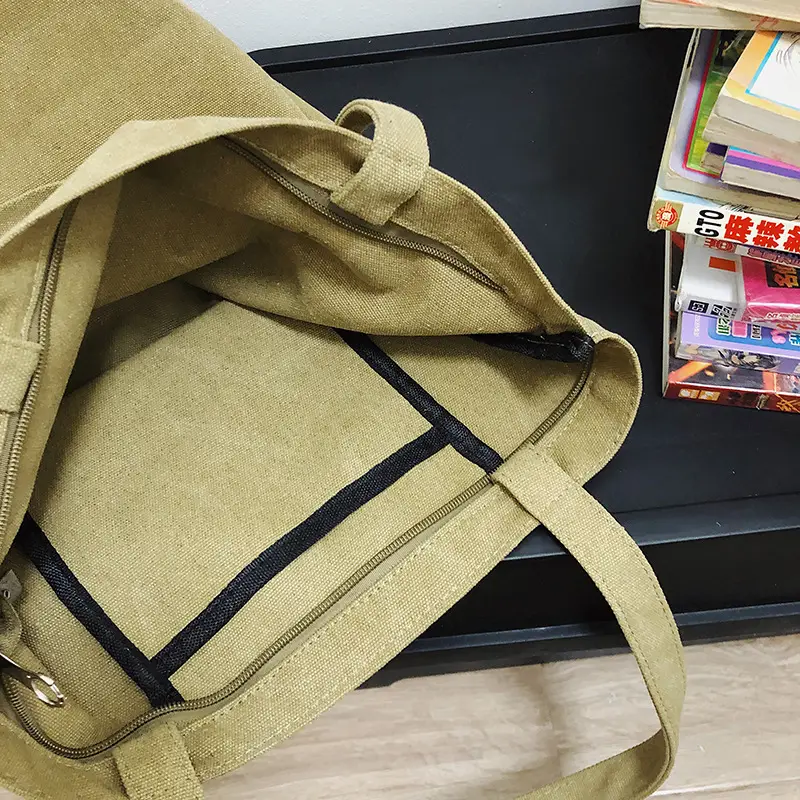 2025 New Japanese & Korean Canvas Bag Grey Large Capacity — feature 33