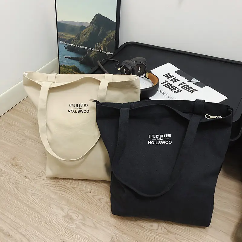 2025 New Japanese & Korean Canvas Bag Grey Large Capacity — feature 34