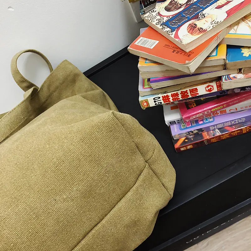 2025 New Japanese & Korean Canvas Bag Grey Large Capacity — feature 35