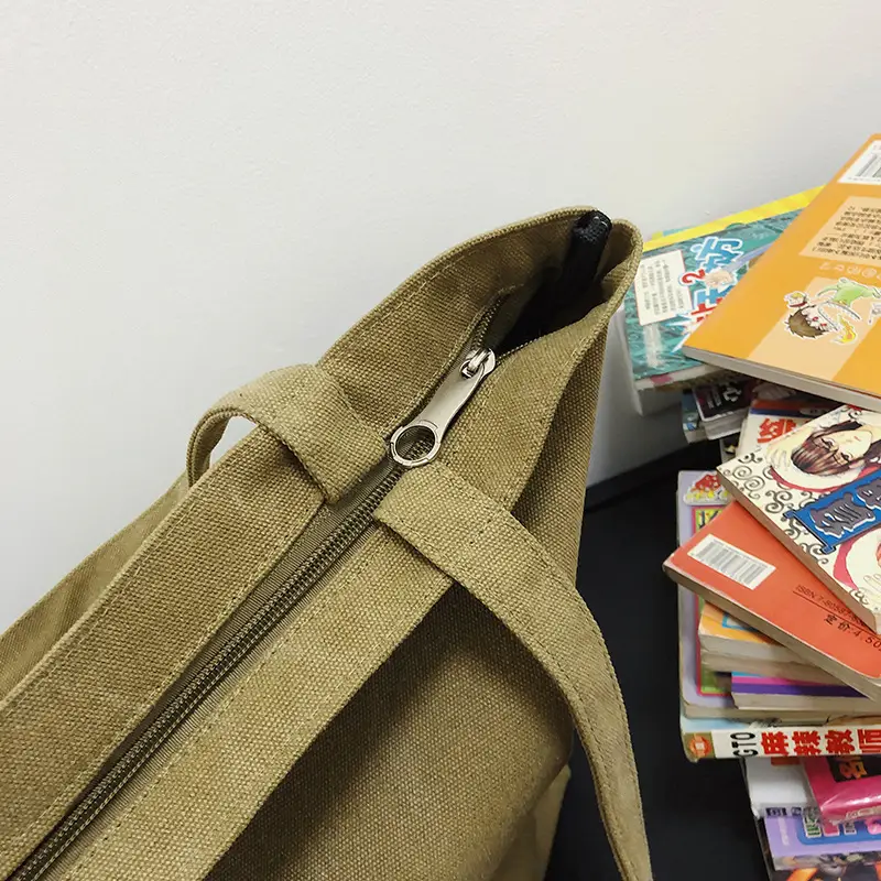 2025 New Japanese & Korean Canvas Bag Grey Large Capacity — feature 37