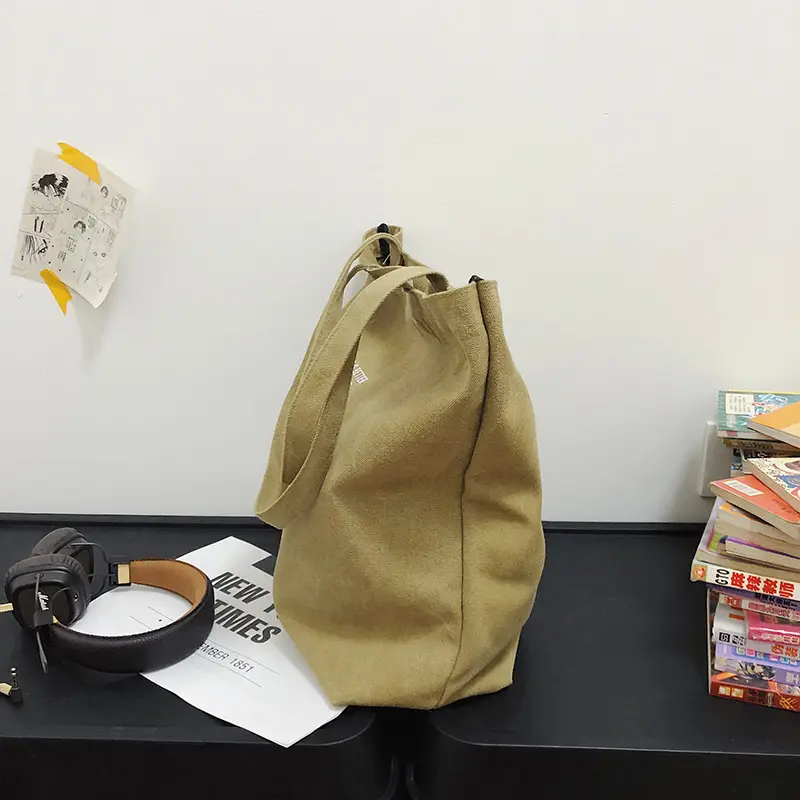 2025 New Japanese & Korean Canvas Bag Grey Large Capacity — feature 39