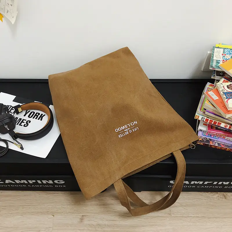 2025 New Japanese & Korean Canvas Bag Grey Large Capacity — feature 40