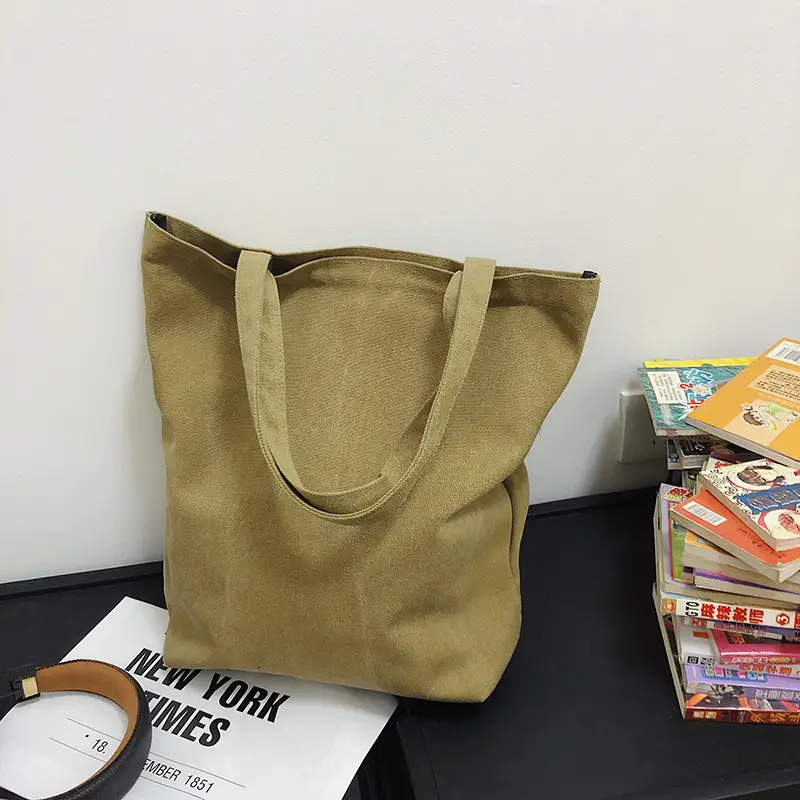 2025 New Japanese & Korean Canvas Bag Grey Large Capacity — feature 41