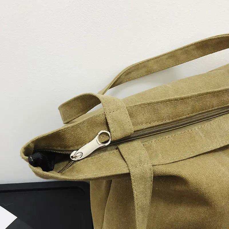 2025 New Japanese & Korean Canvas Bag Grey Large Capacity — feature 5
