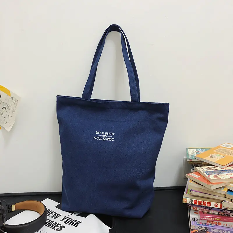 2025 New Japanese & Korean Canvas Bag Grey Large Capacity - Image 4