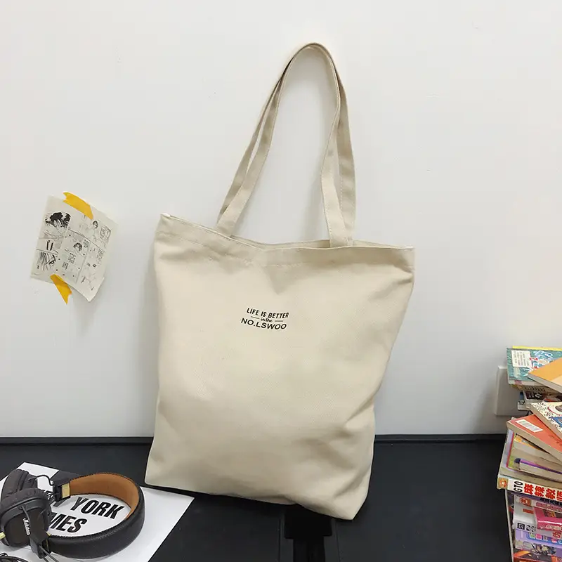 2025 New Japanese & Korean Canvas Bag Grey Large Capacity - Image 5