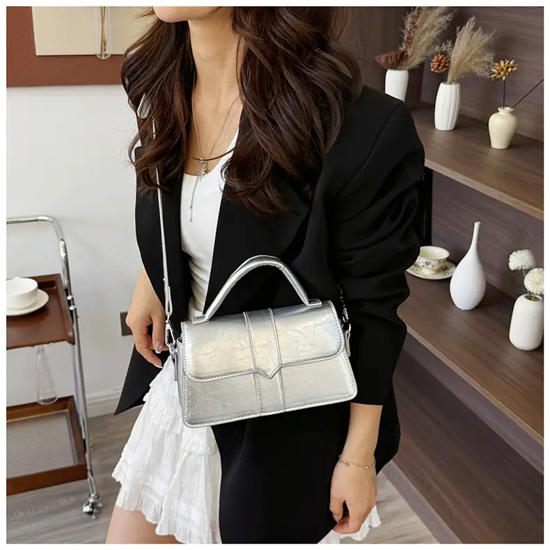 Black Square Crossbody Bag with Yellow Strap — feature 20