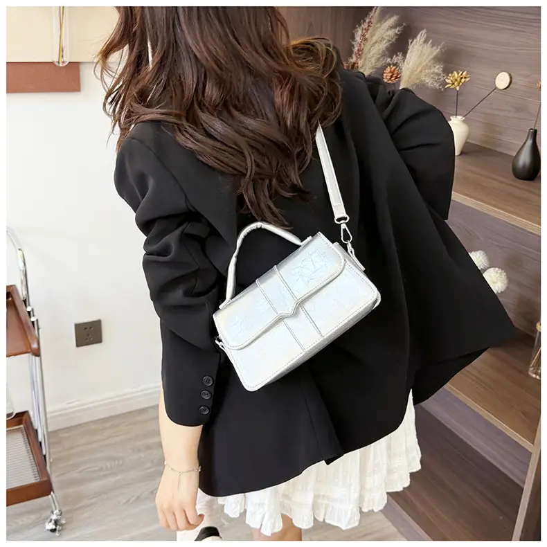 Black Square Crossbody Bag with Yellow Strap — feature 22