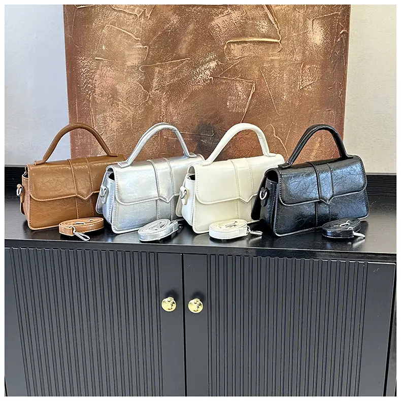 Black Square Crossbody Bag with Yellow Strap — feature 26