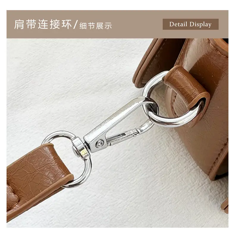Black Square Crossbody Bag with Yellow Strap — feature 8