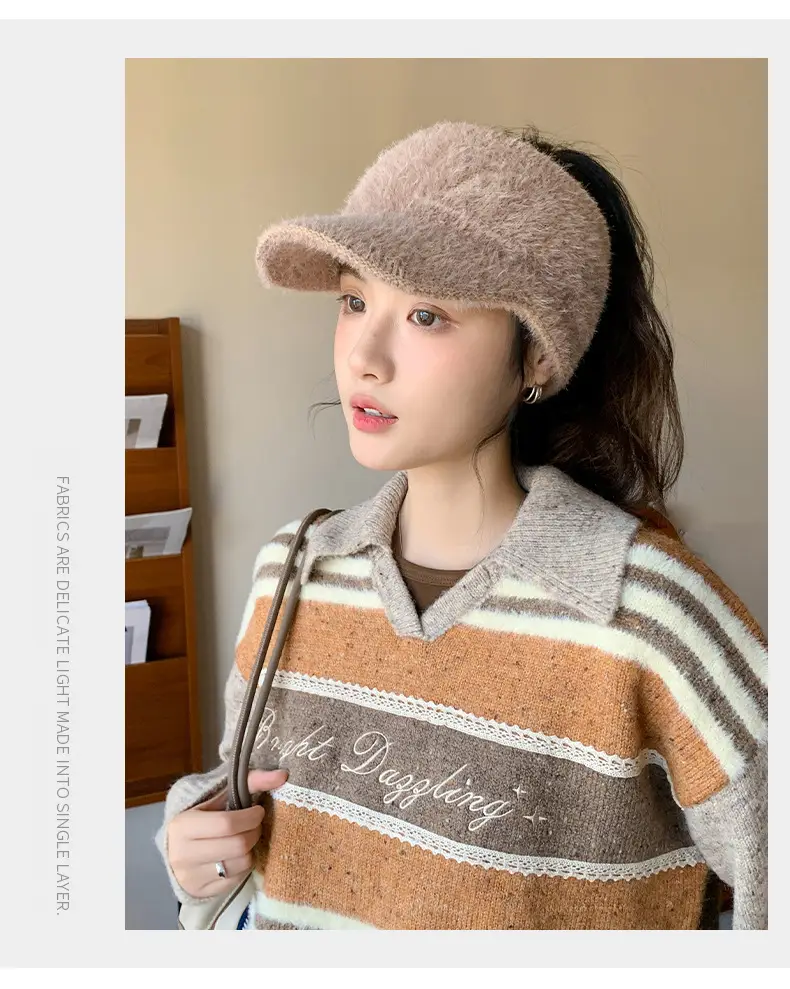 Women's Plush Korean Style Hat with Ear Protection — feature 10