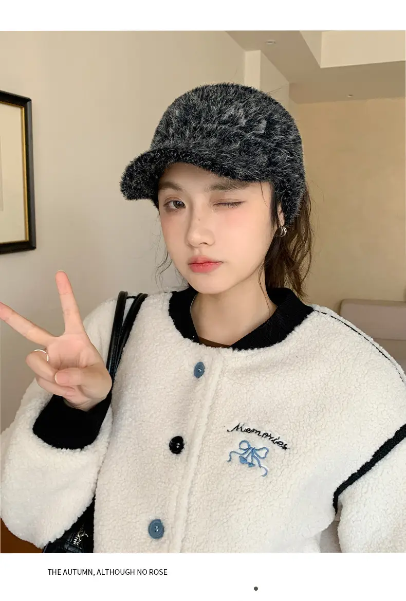 Women's Plush Korean Style Hat with Ear Protection — feature 21