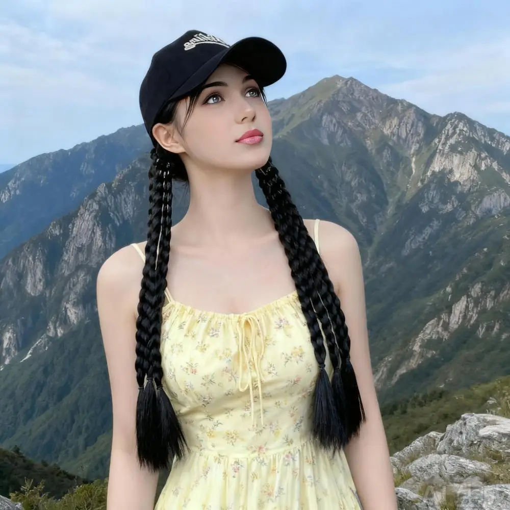 Temu Hot Selling Wig Hat with Dreadlocks Baseball Cap Braided Hair Accessories - Image 3