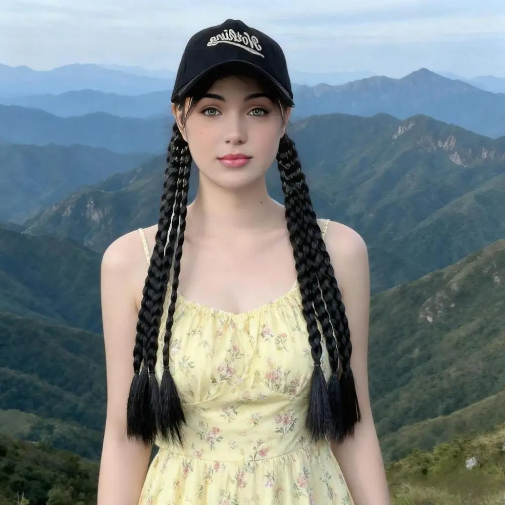 Temu Hot Selling Wig Hat with Dreadlocks Baseball Cap Braided Hair Accessories - Image 4