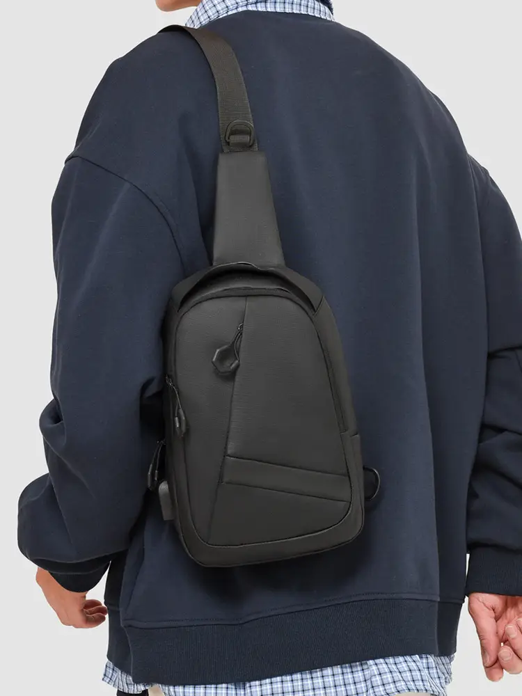 New Arrival Casual Crossbody Bag for Men Blue Black Large Capacity
