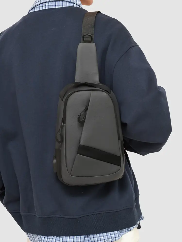 New Arrival Casual Crossbody Bag for Men Blue Black Large Capacity