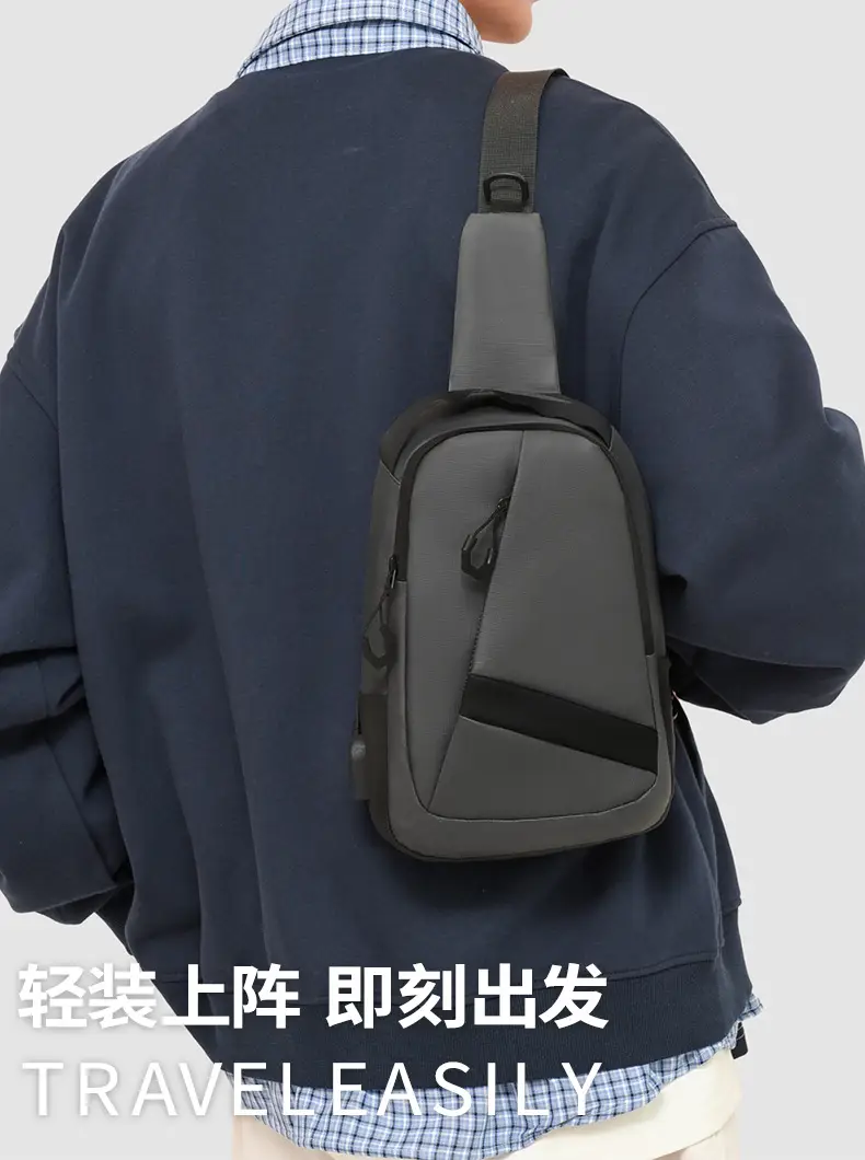 New Arrival Casual Crossbody Bag for Men Blue Black Large Capacity — feature 16