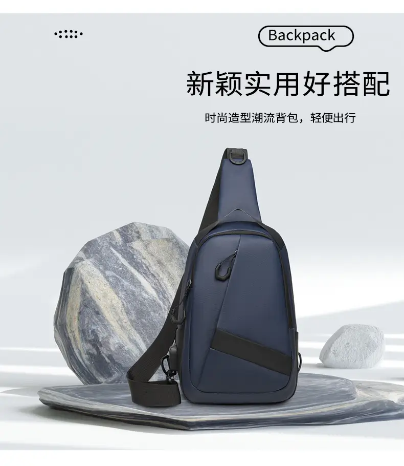New Arrival Casual Crossbody Bag for Men Blue Black Large Capacity — feature 17